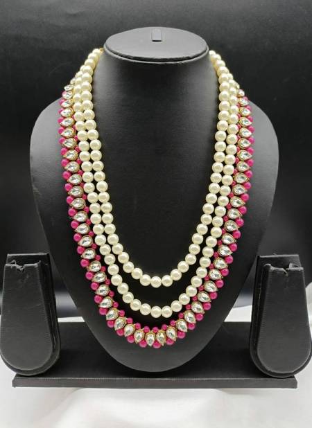 Pink Colour Groom Mala Indian Sparkly ForFunctions And Wedding Wear Latest New Mala Collection SRM-016
